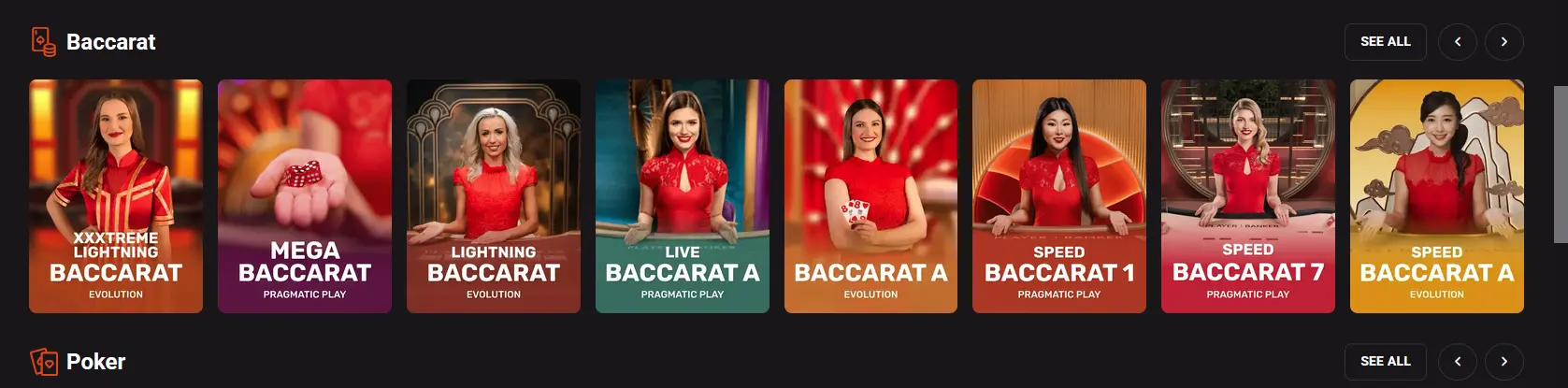 Speed Baccarat live dealer table on the Holly Win app