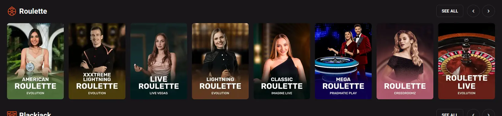 Live roulette table at Holly Win casino